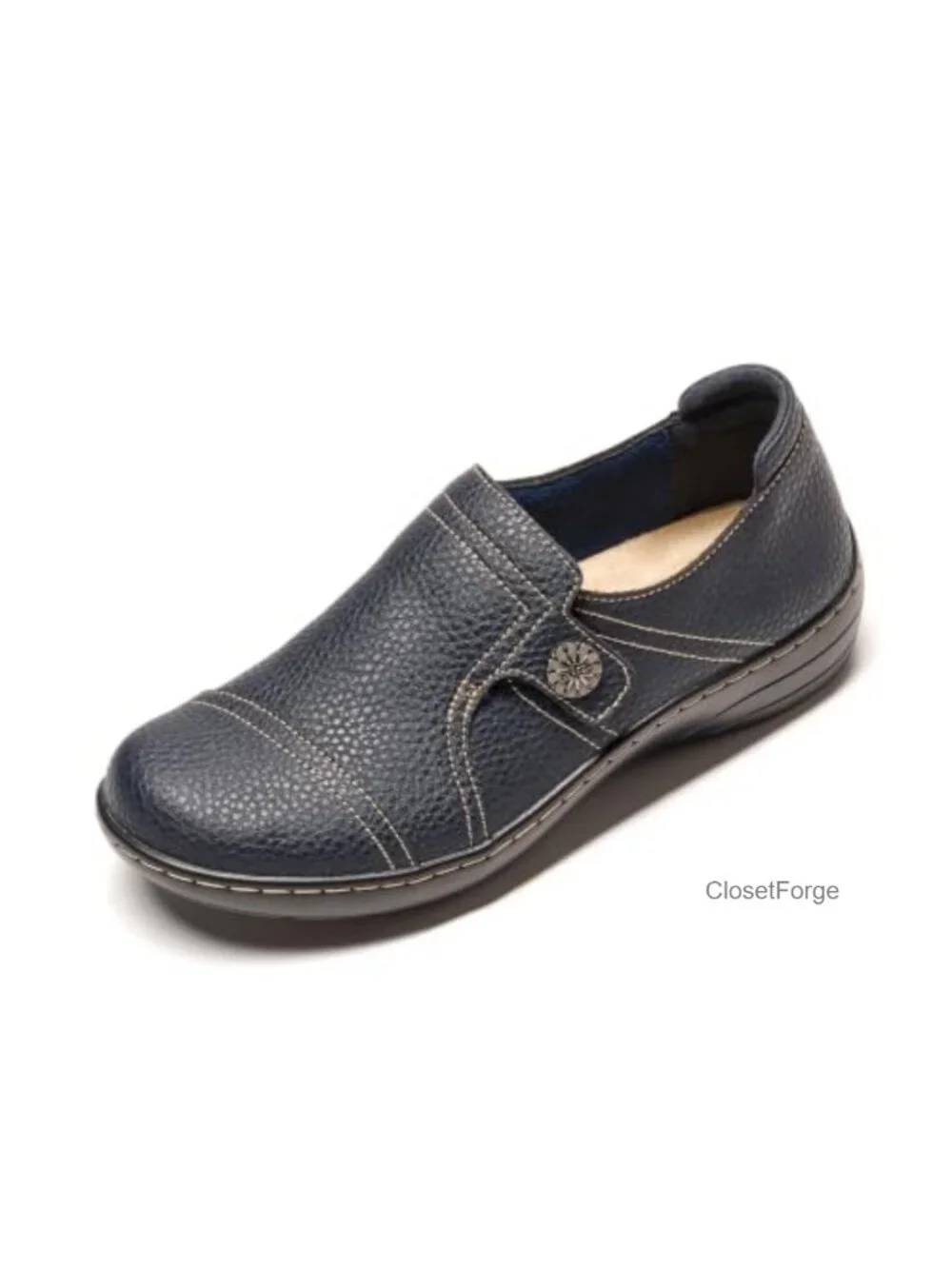 Leather Women's Loafers Comfortable Slip-On Flat Shoes